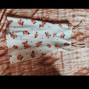 Rose Print Spaghetti Strap Dress